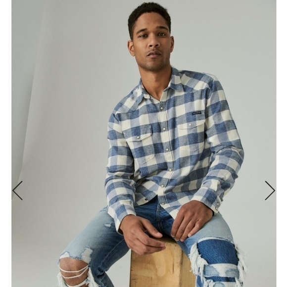 Lucky Brand Other - Lucky Brand Ls Santafe Western Plaid Button Down Shirt